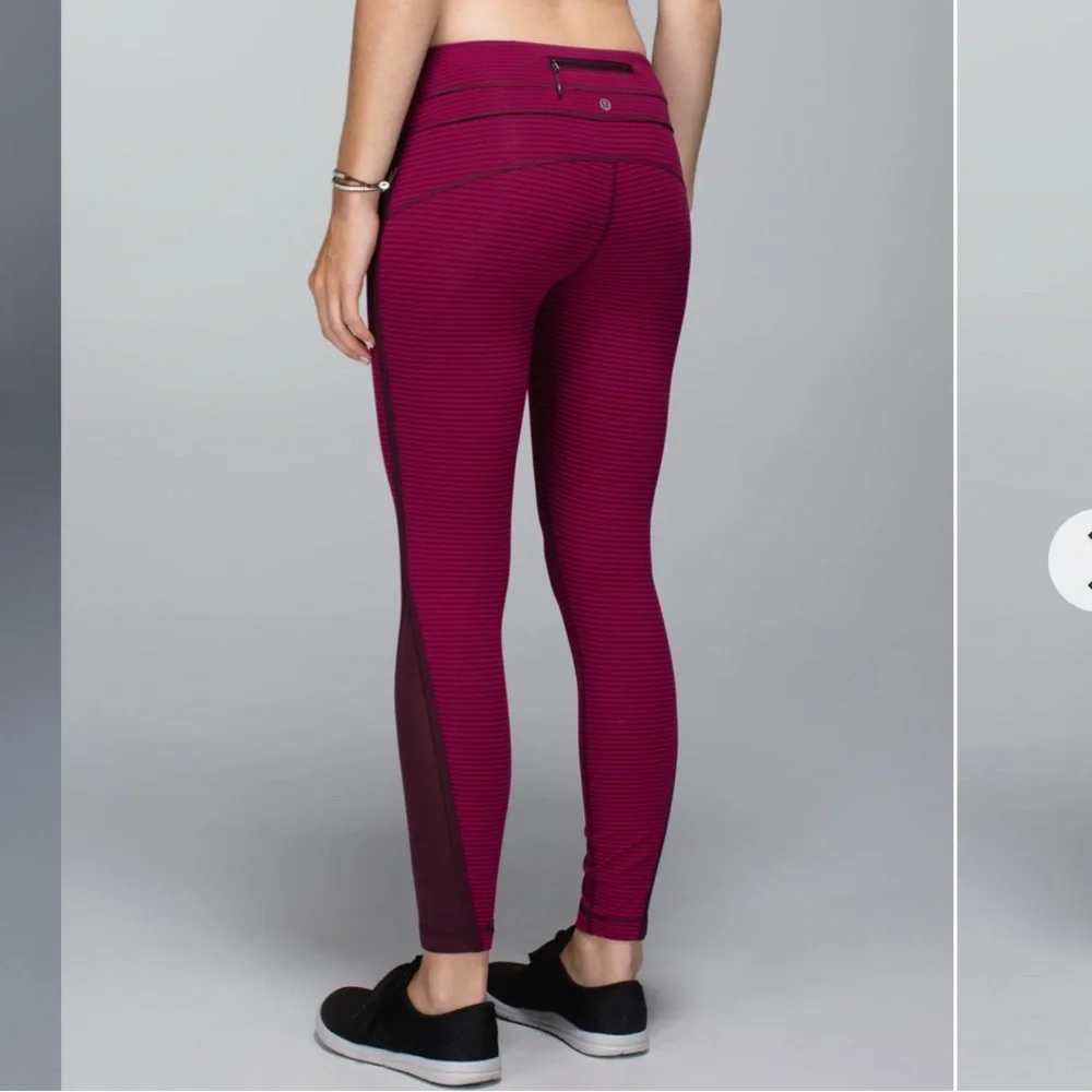 Lululemon Run: Pace Tight Size 6 – Hyper Stripe Bordeaux Drama/Bumble Berry - Picture 8 of 8